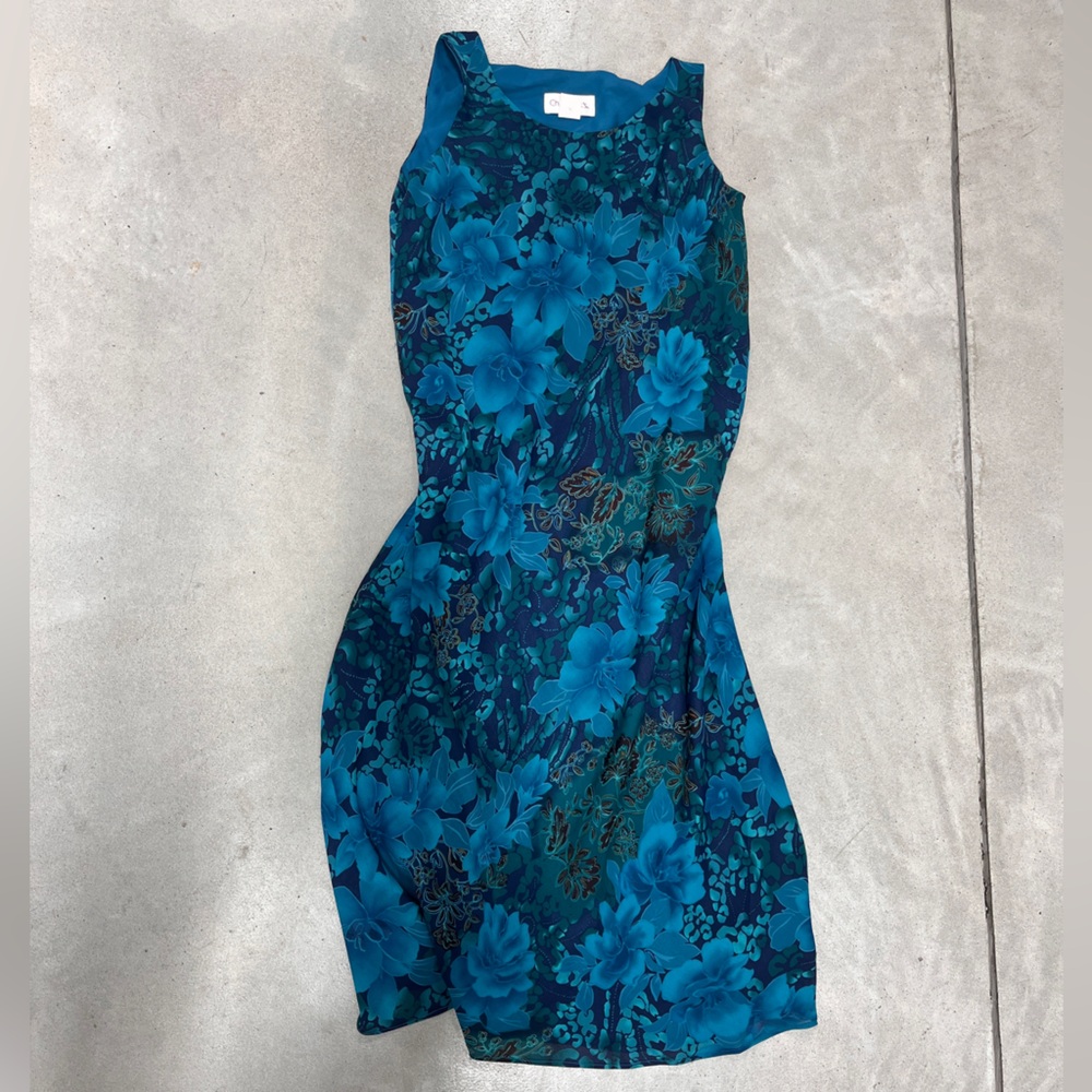 VTG Chadwicks Teal Floral Midi Dress